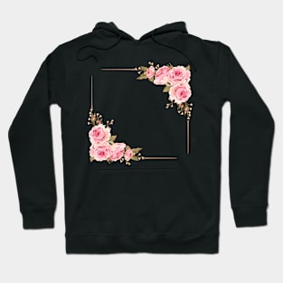 Wedding Invitation Flower Rose Pink Border Digital Hoodie